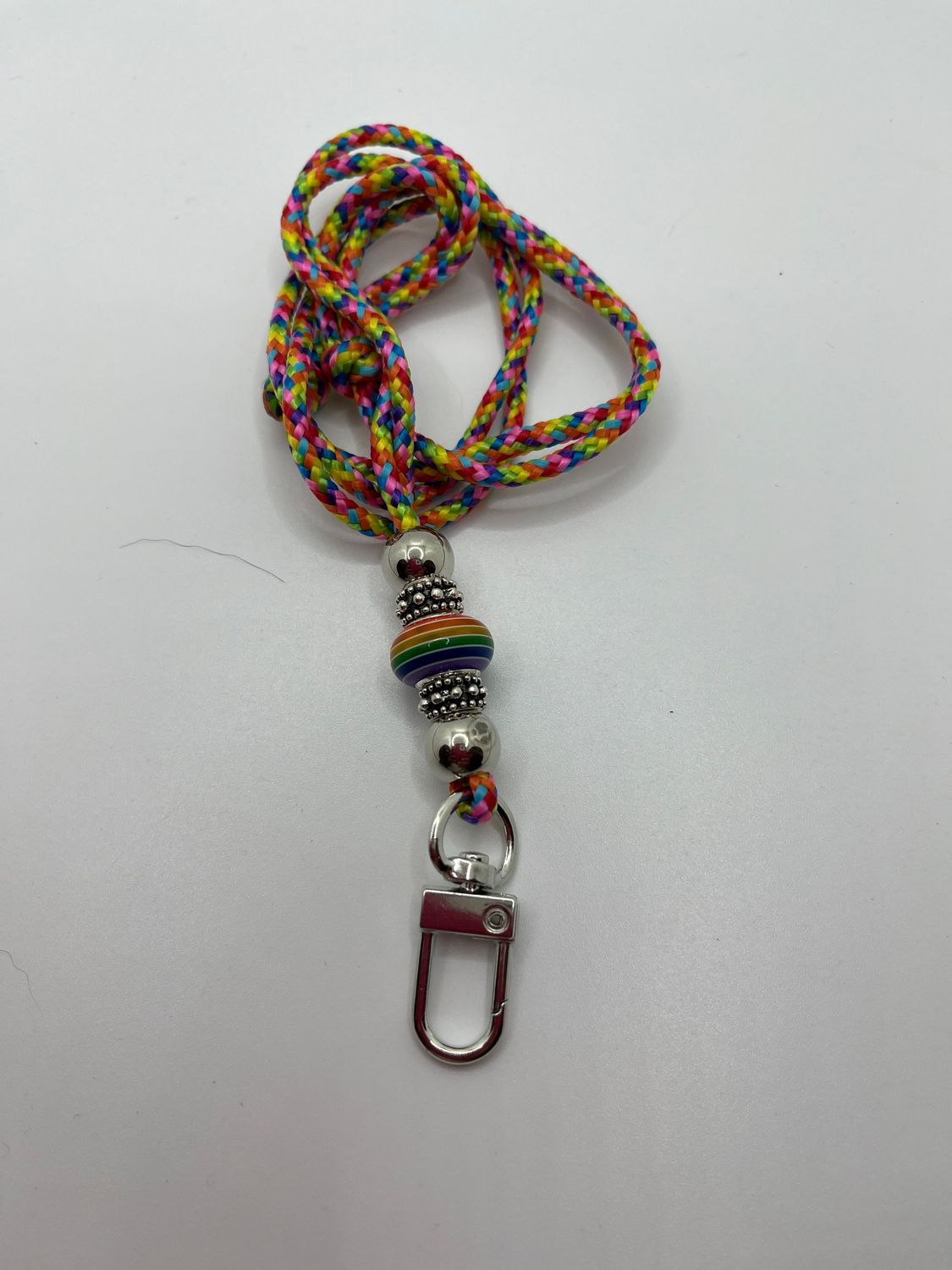 Lanyards Beaded, Colour: Rainbow Pink