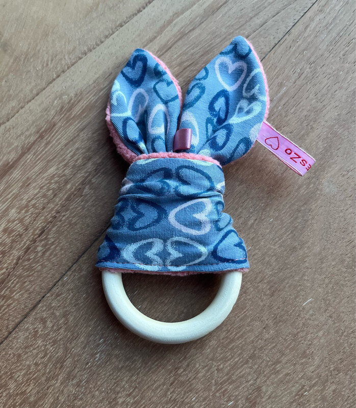 Konijn Oortje Blue Hearts