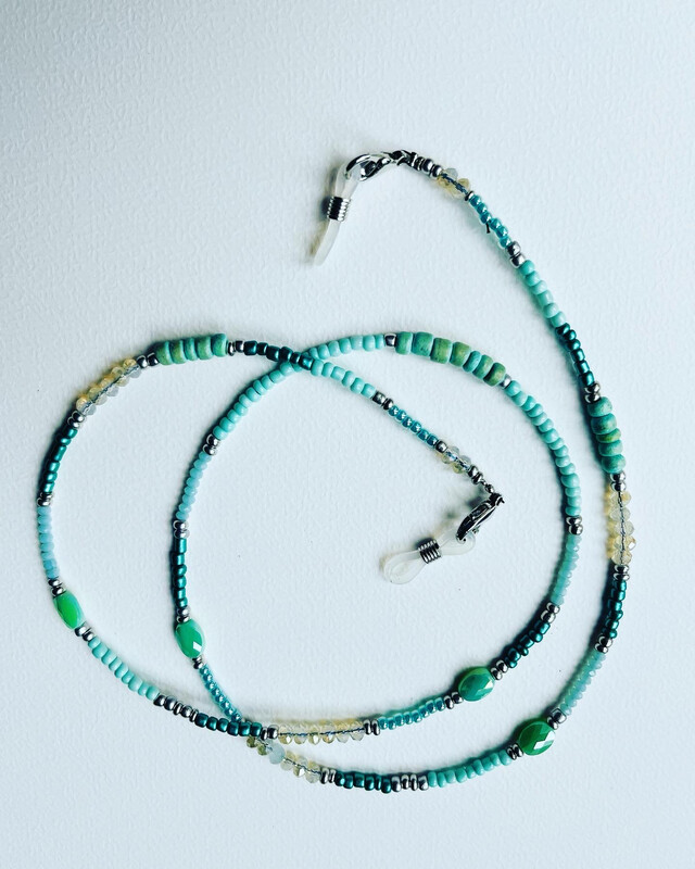 Zonnebrilkoordje Turquoise Wit