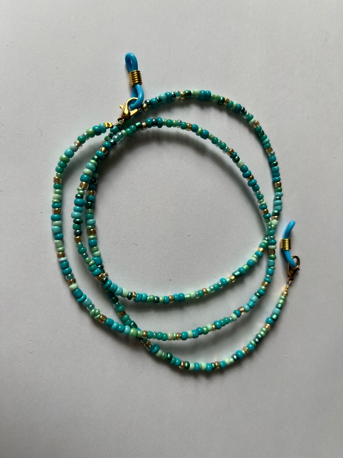 Zonnebrilkoordje Turquoise Goud