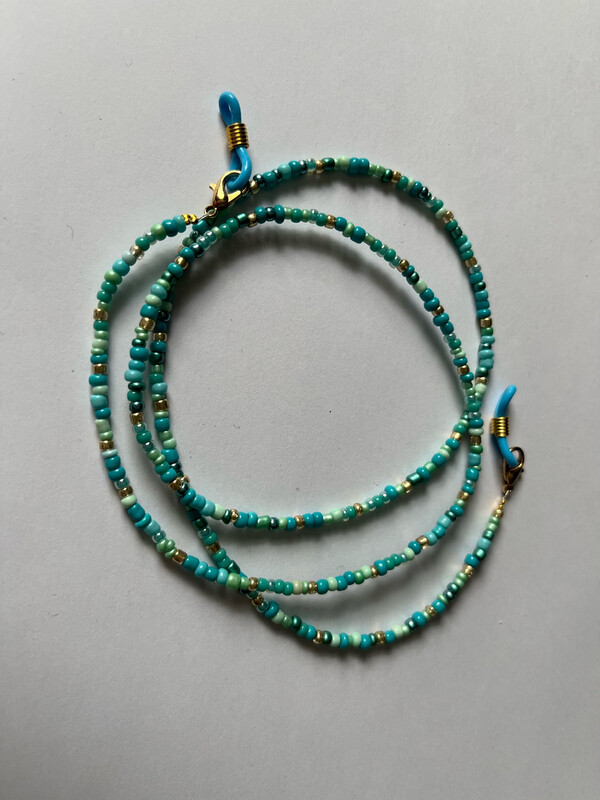Zonnebrilkoordje Turquoise Goud