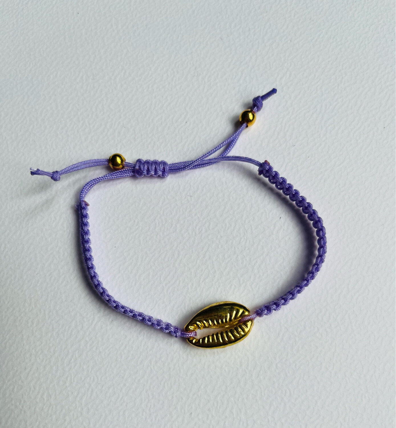 Macramé Armbandje Paars Kauri