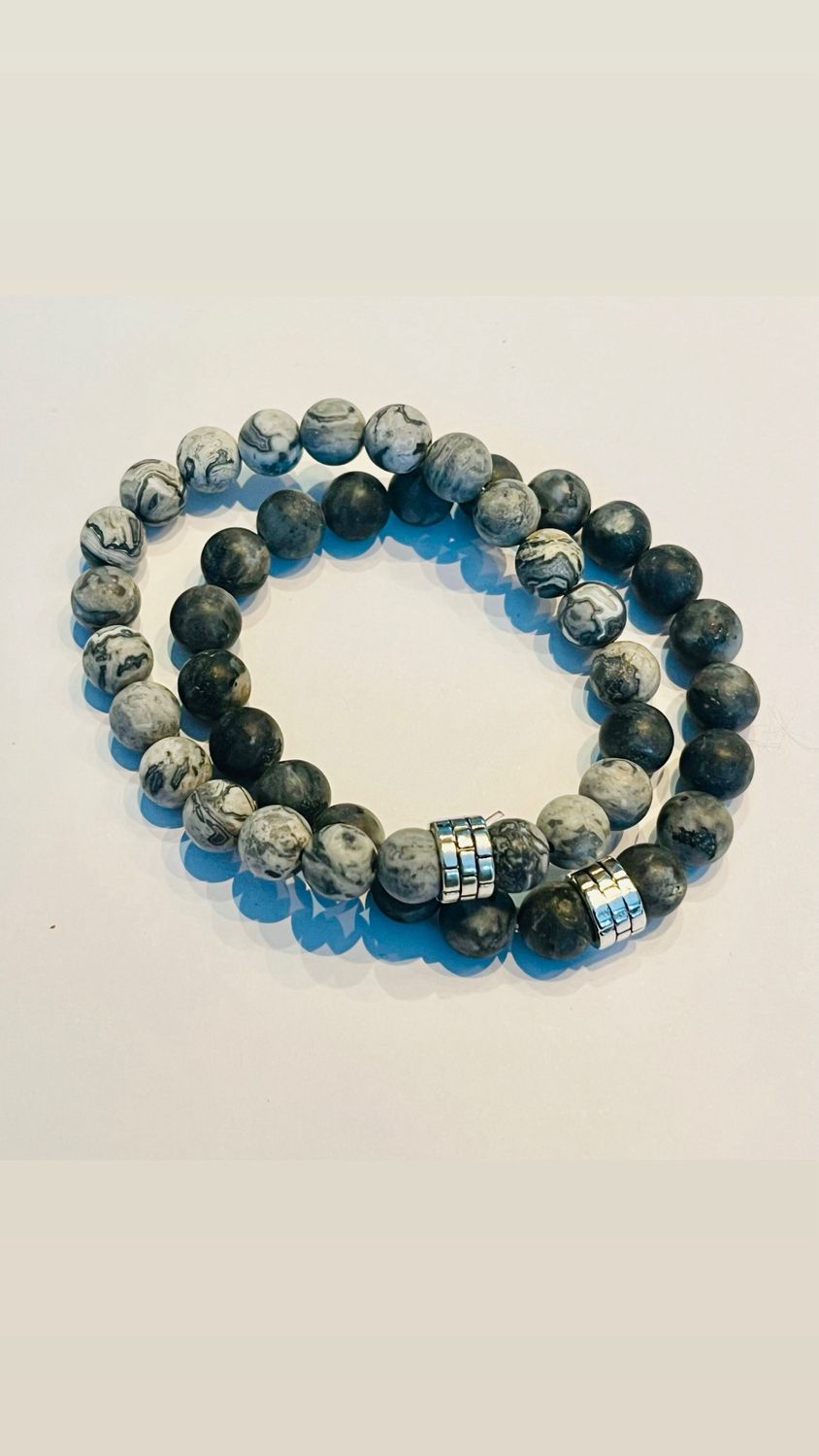 Mannenarmband Grijs