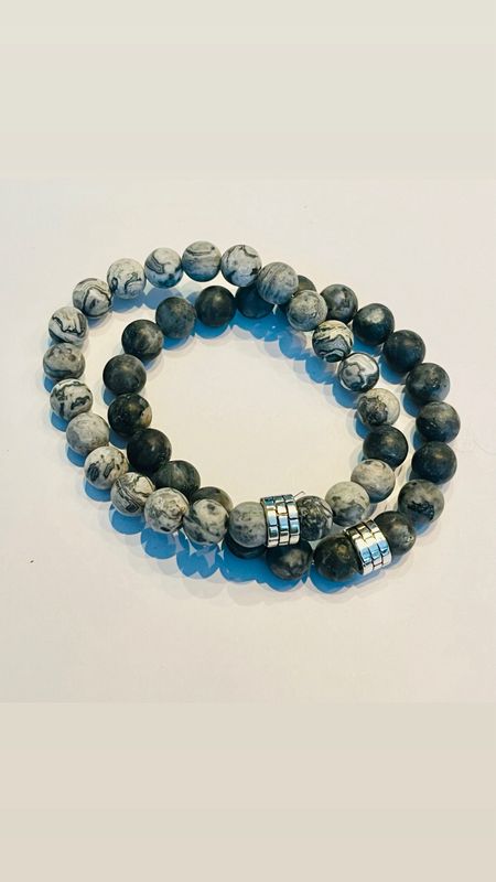 Mannenarmband Grijs
