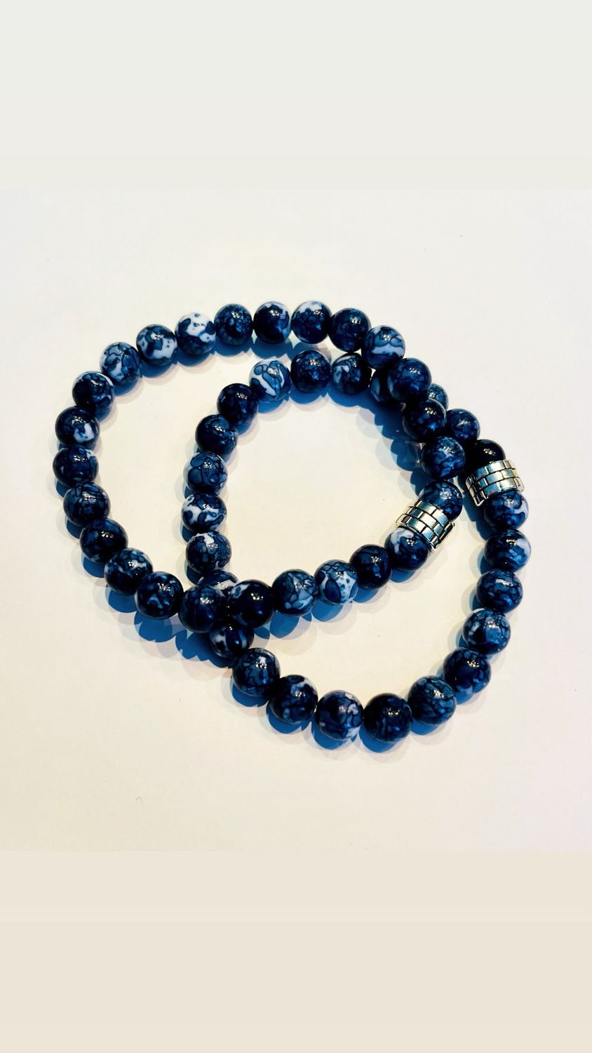Mannenarmband Donkerblauw