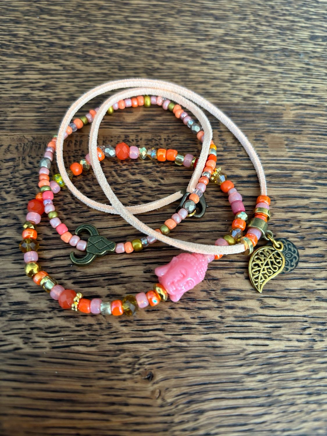 Armband Set Buddha Koraal