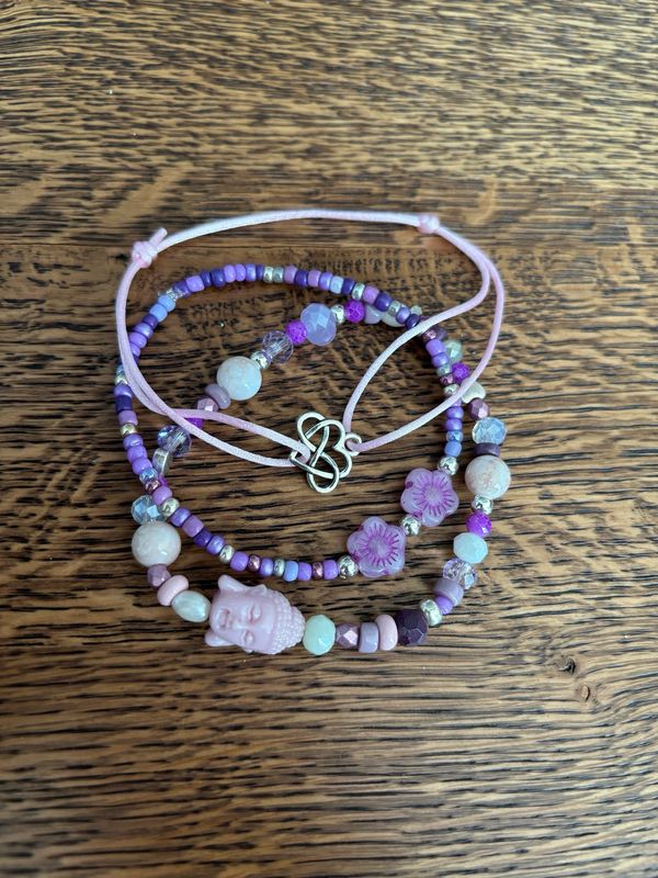 Armbandset Purple Buddha