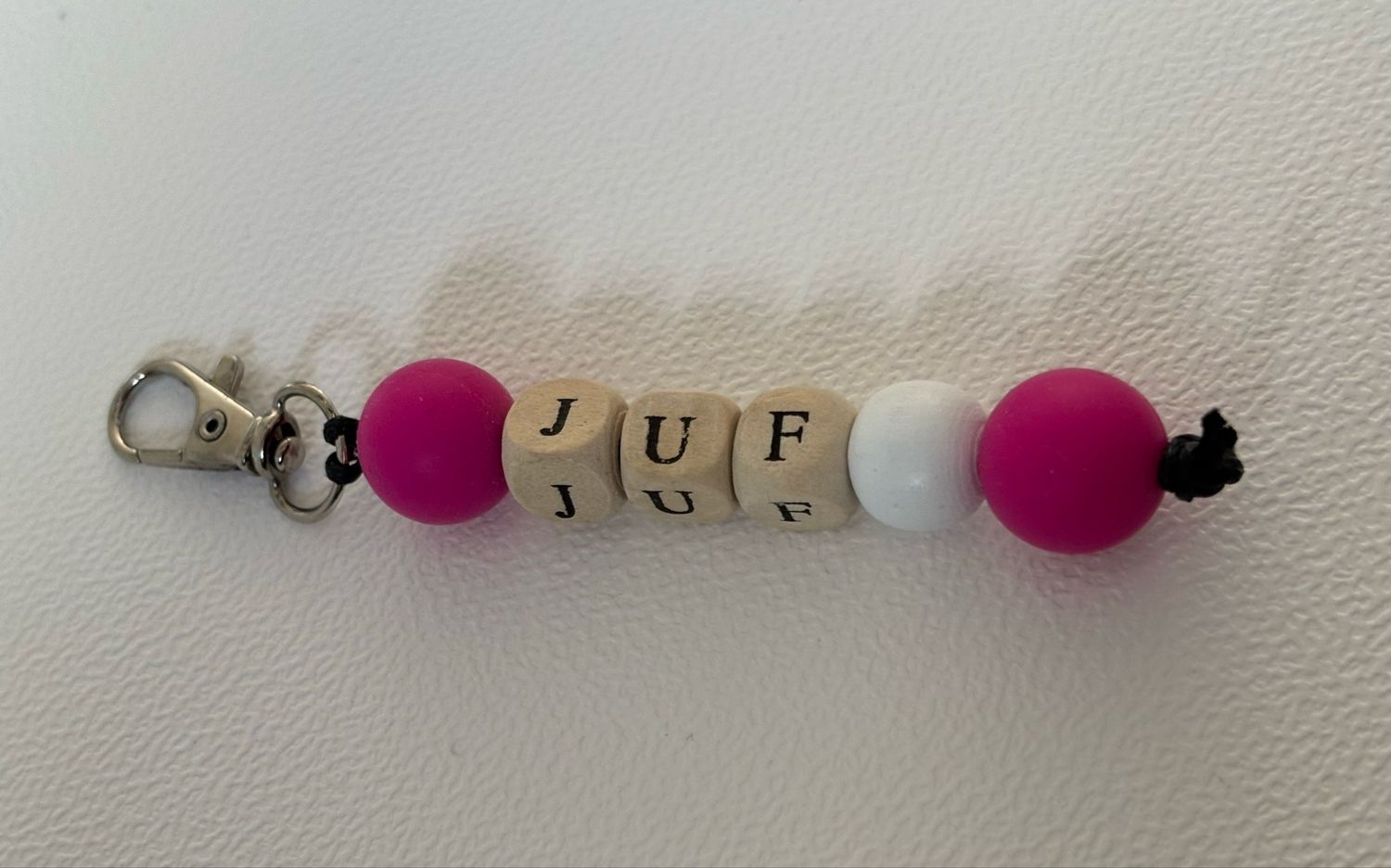 Sleutelhanger juf fuchsia
