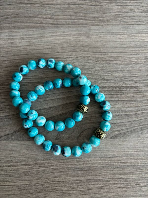 Mannenarmband turkoois natuursteen