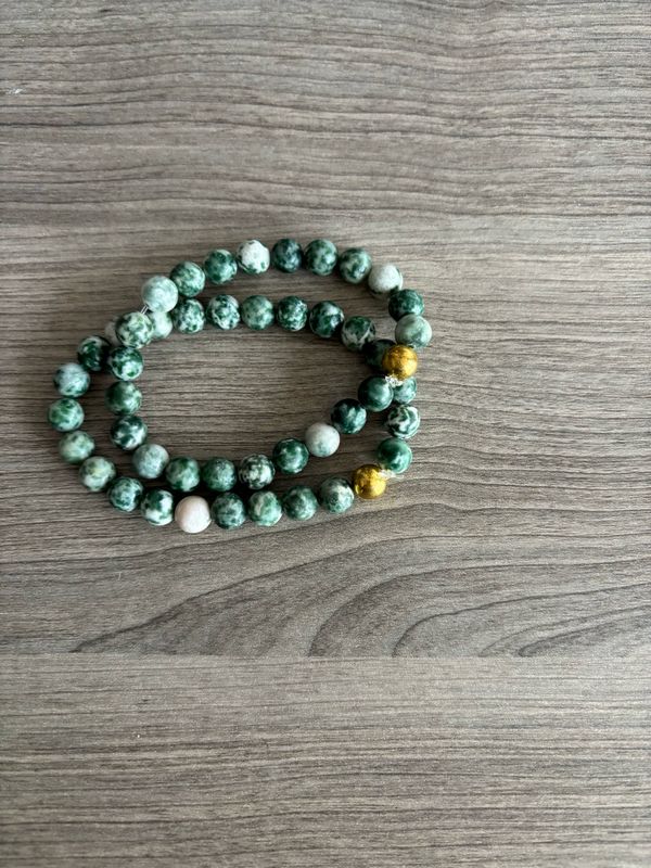 Mannenarmband groen natuursteen