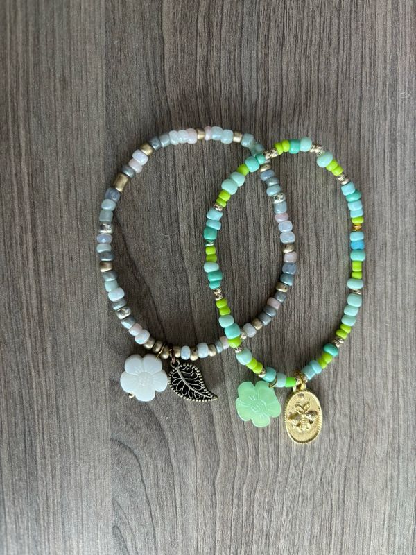 Armband groen flower