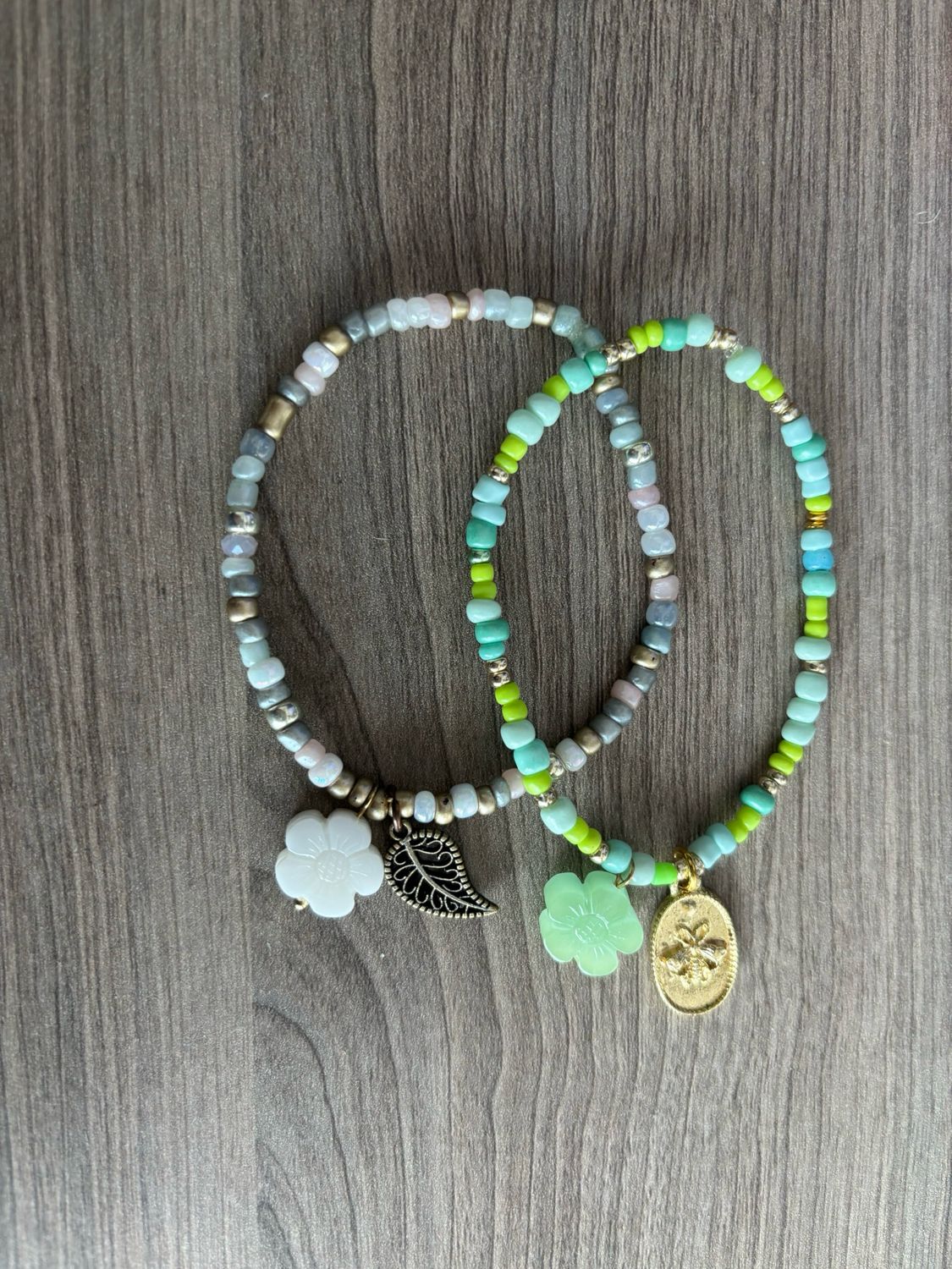 Armband wit flower