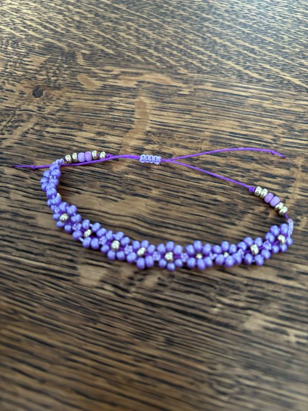 Armband bloem paars