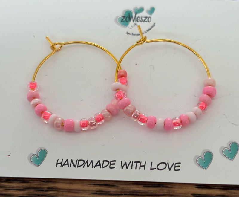 Oorbelletjes fel roze