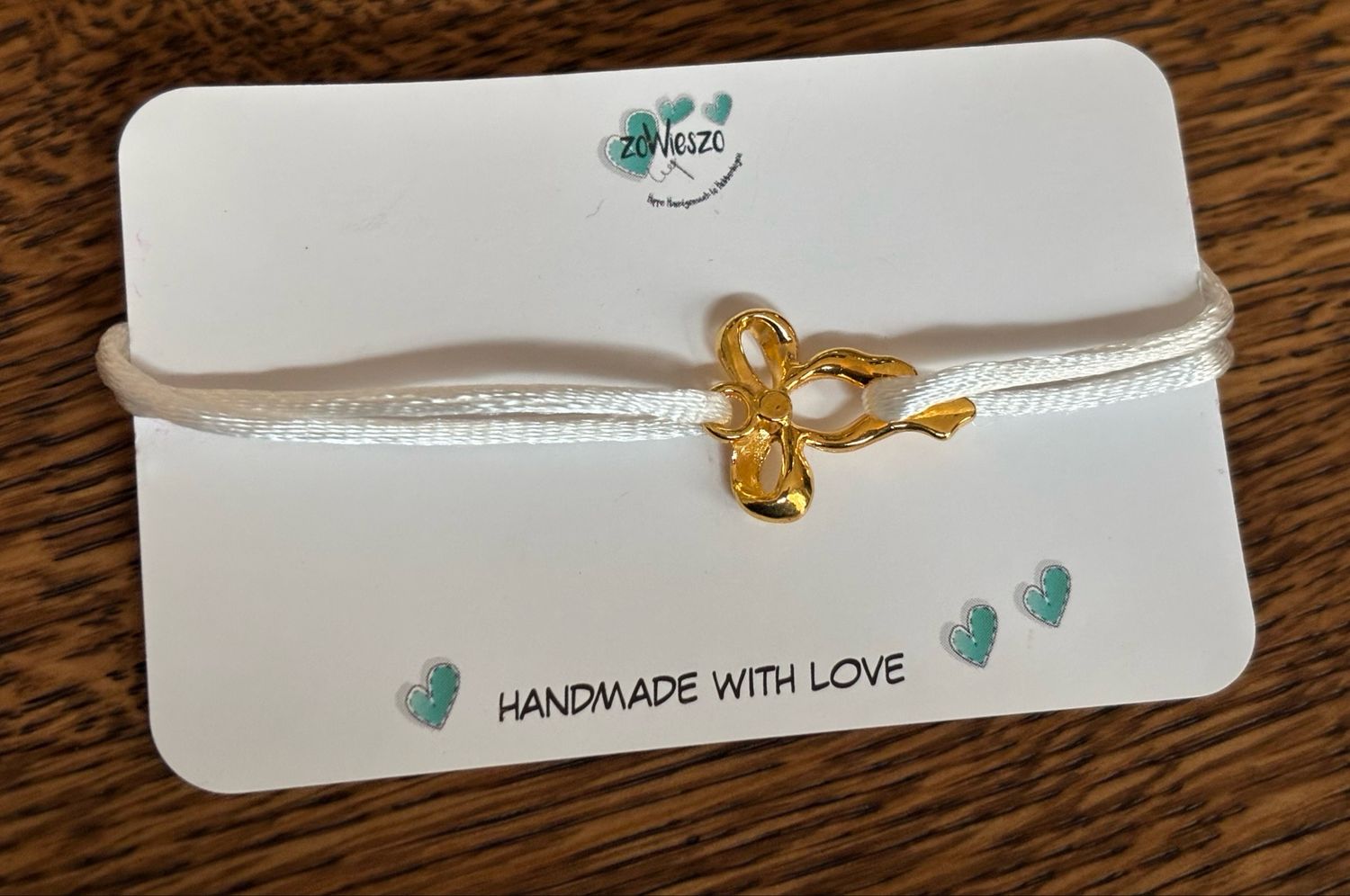 Satijn armbandje strikje wit