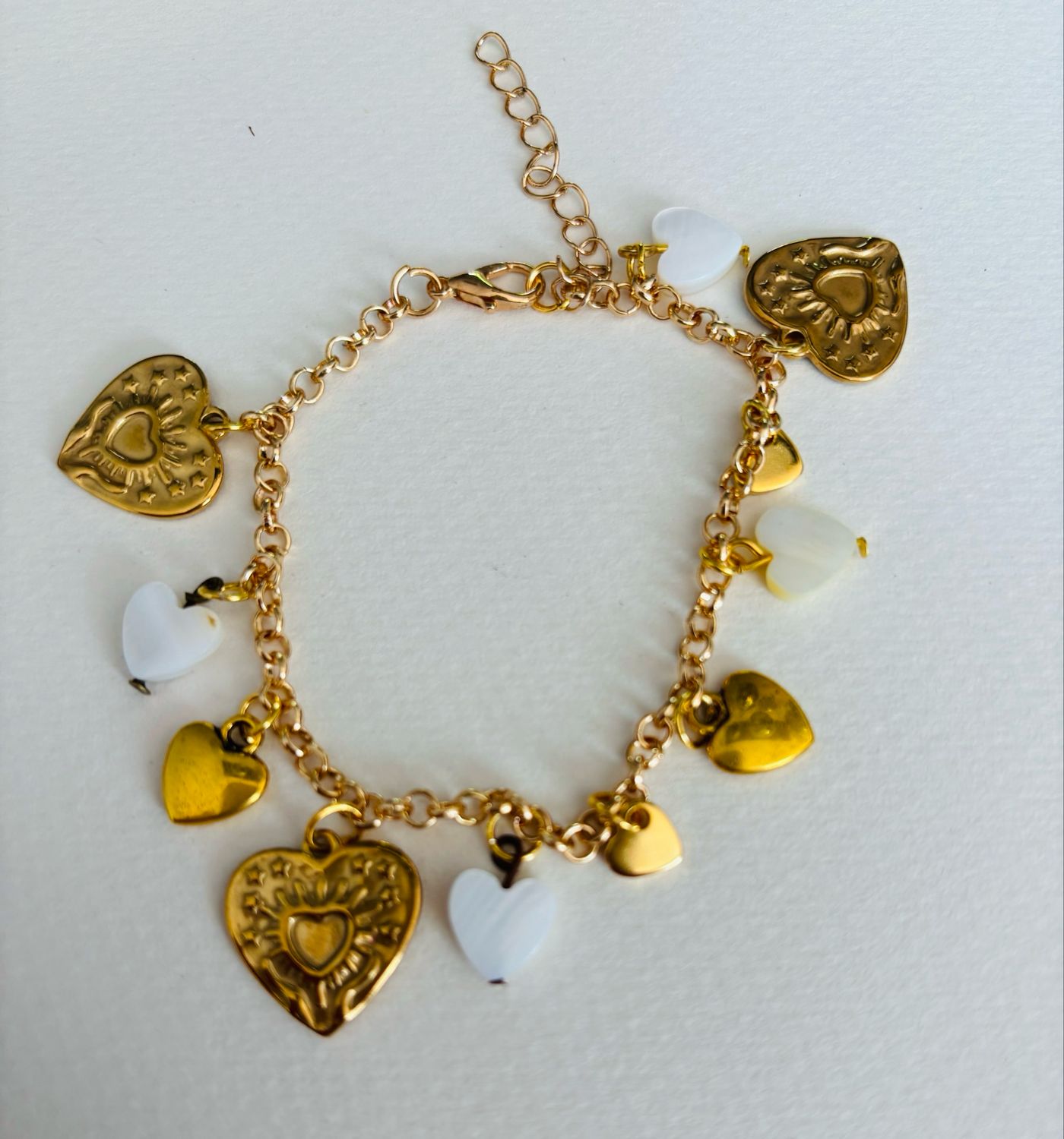 Bedelarmband hartjes