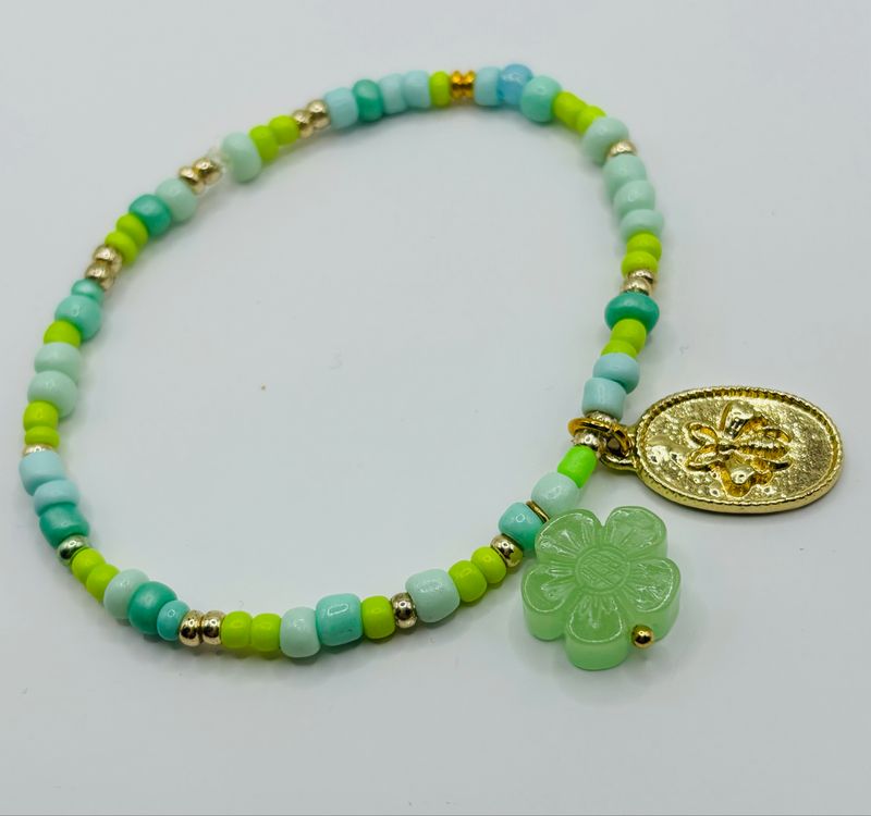 Armband groen flower