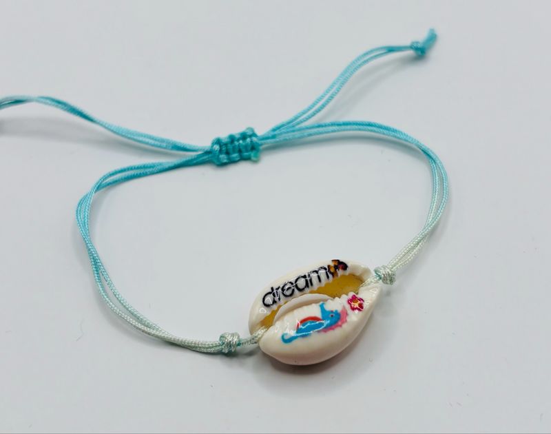 Armband kauri schelp blauw