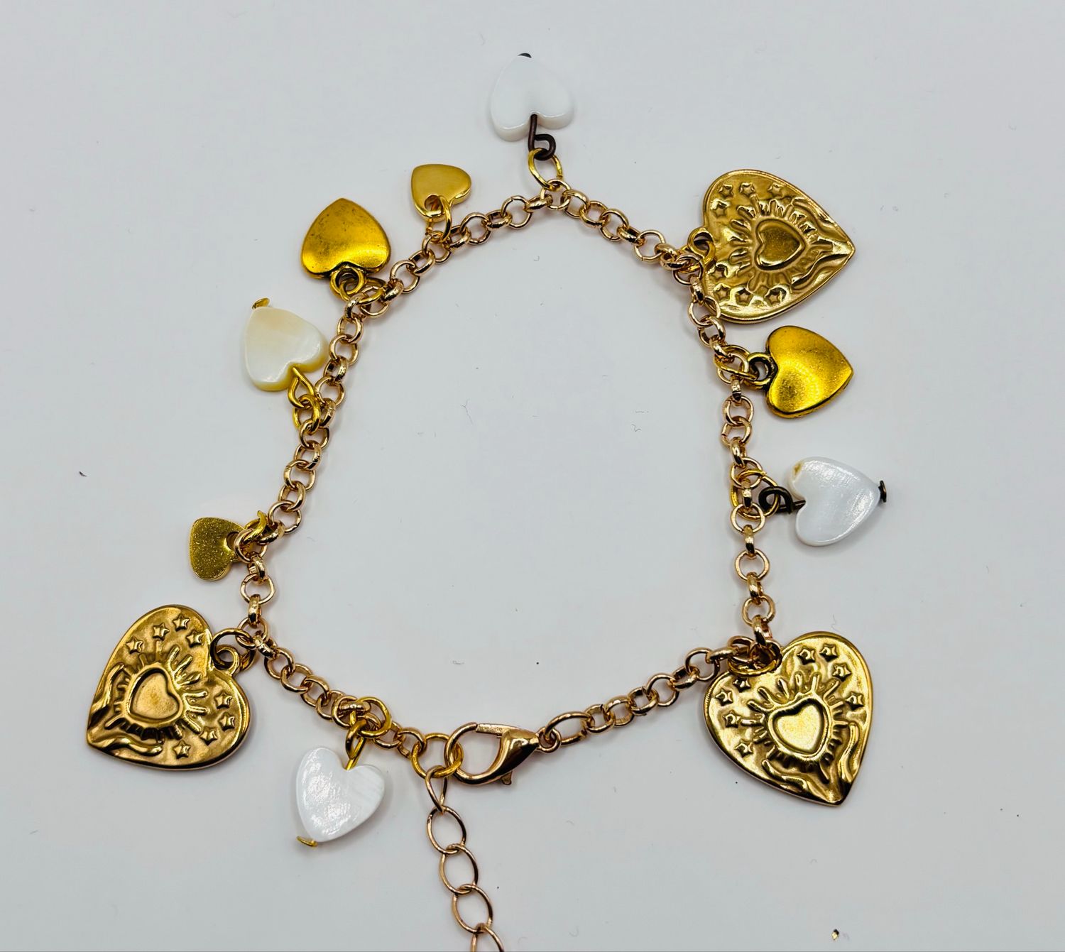 Bedelarmband hartjes