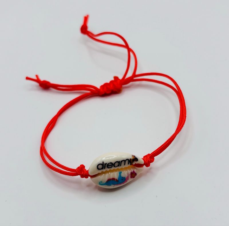 Armband kauri schelp koraal