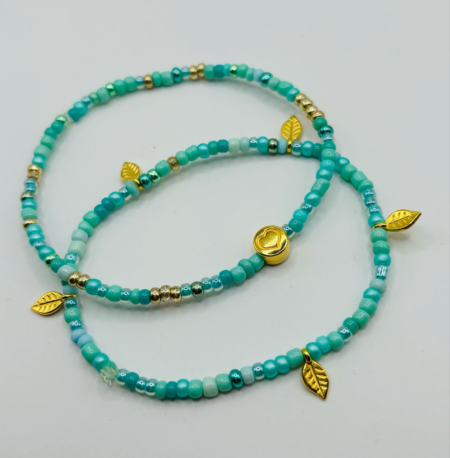 Armbandset love turkoois
