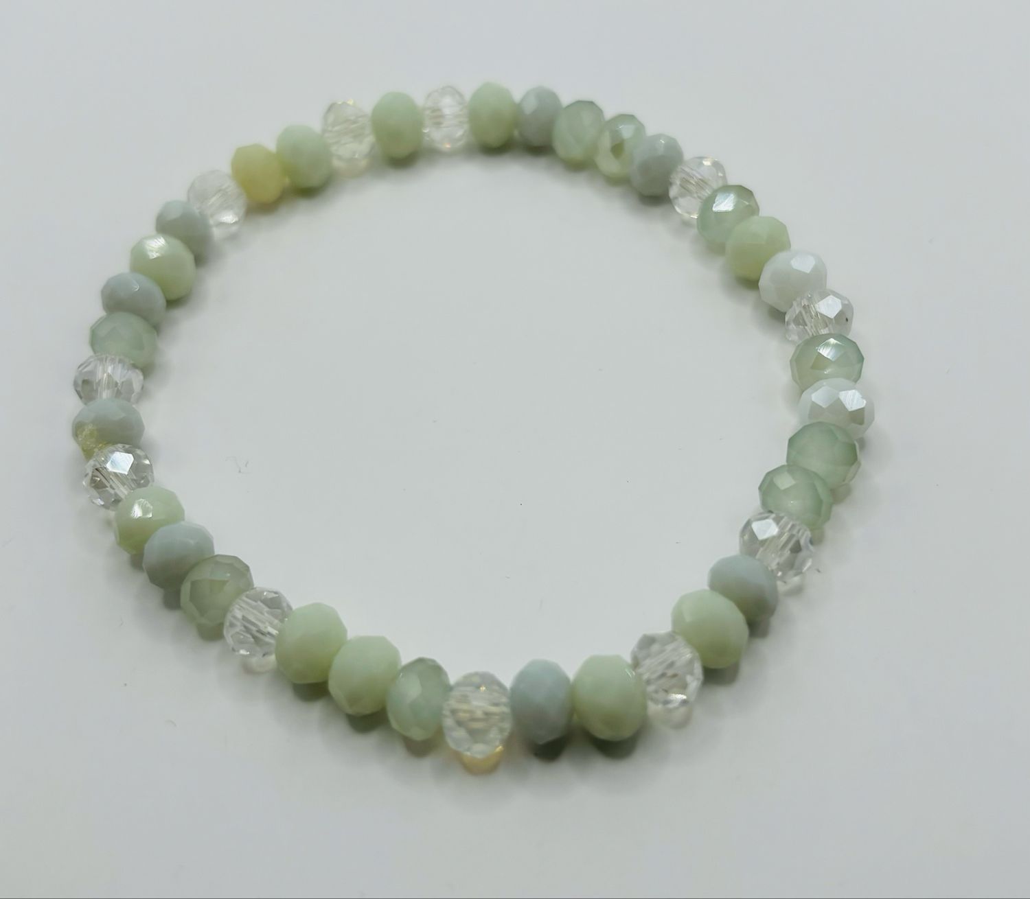 Armband facet wit licht groen