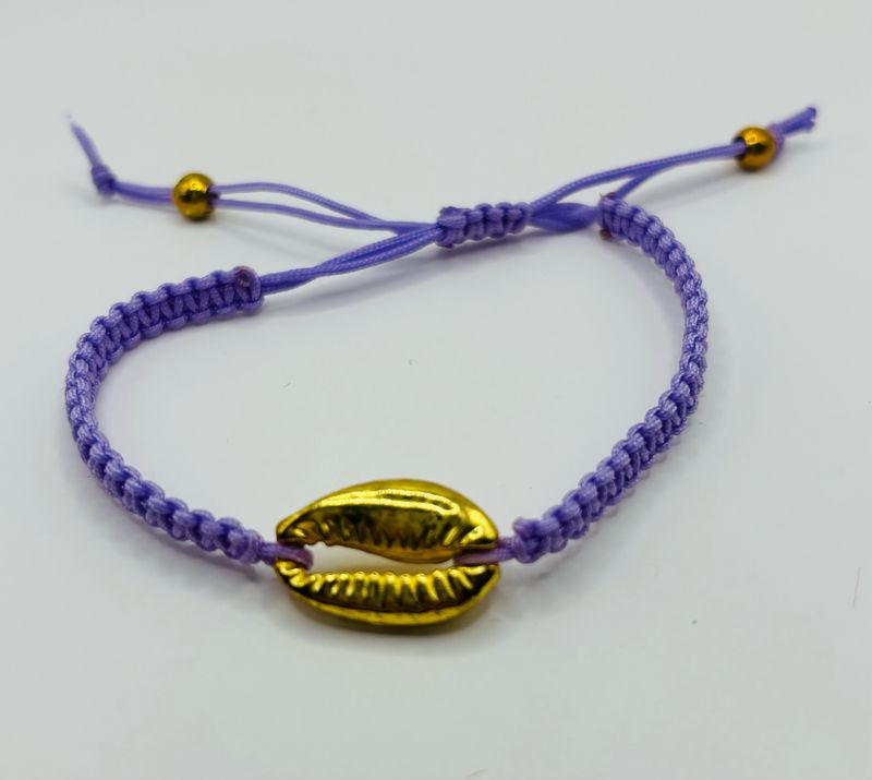 Macramé Armbandje Paars Kauri