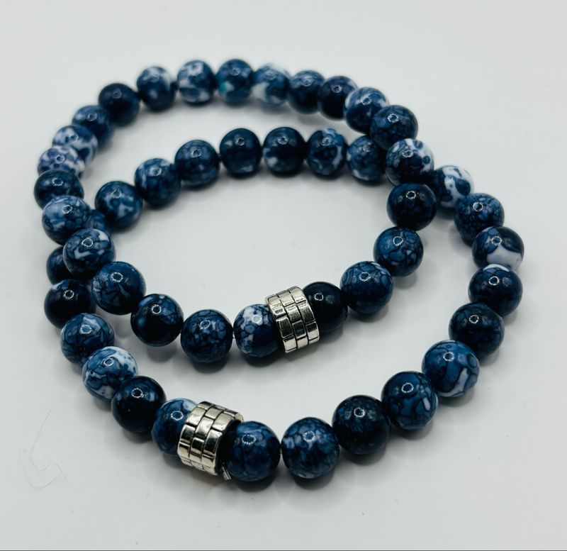 Mannenarmband Donkerblauw