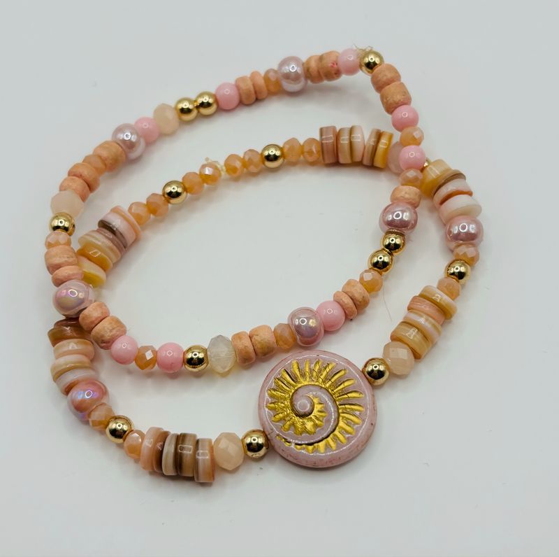 Armband set oud roze