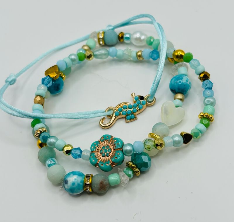 Armbandset Blue Flower