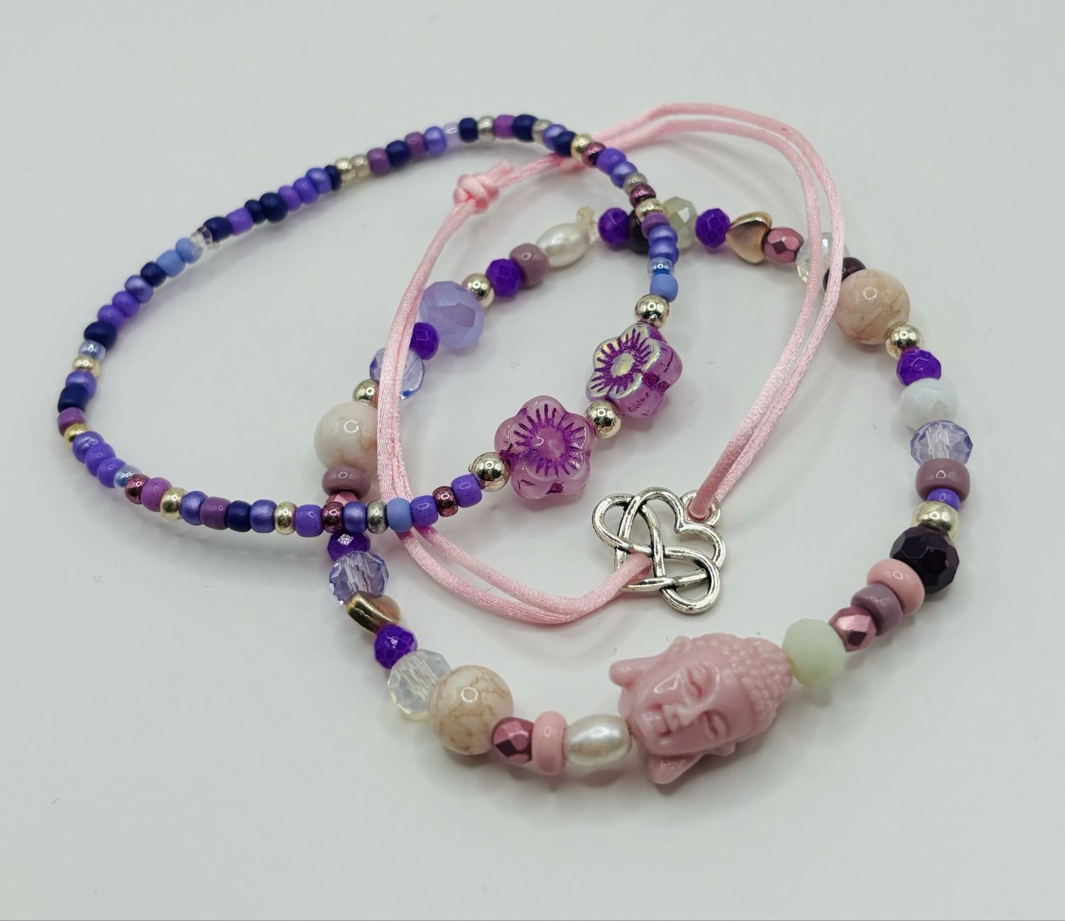 Armbandset Purple Buddha