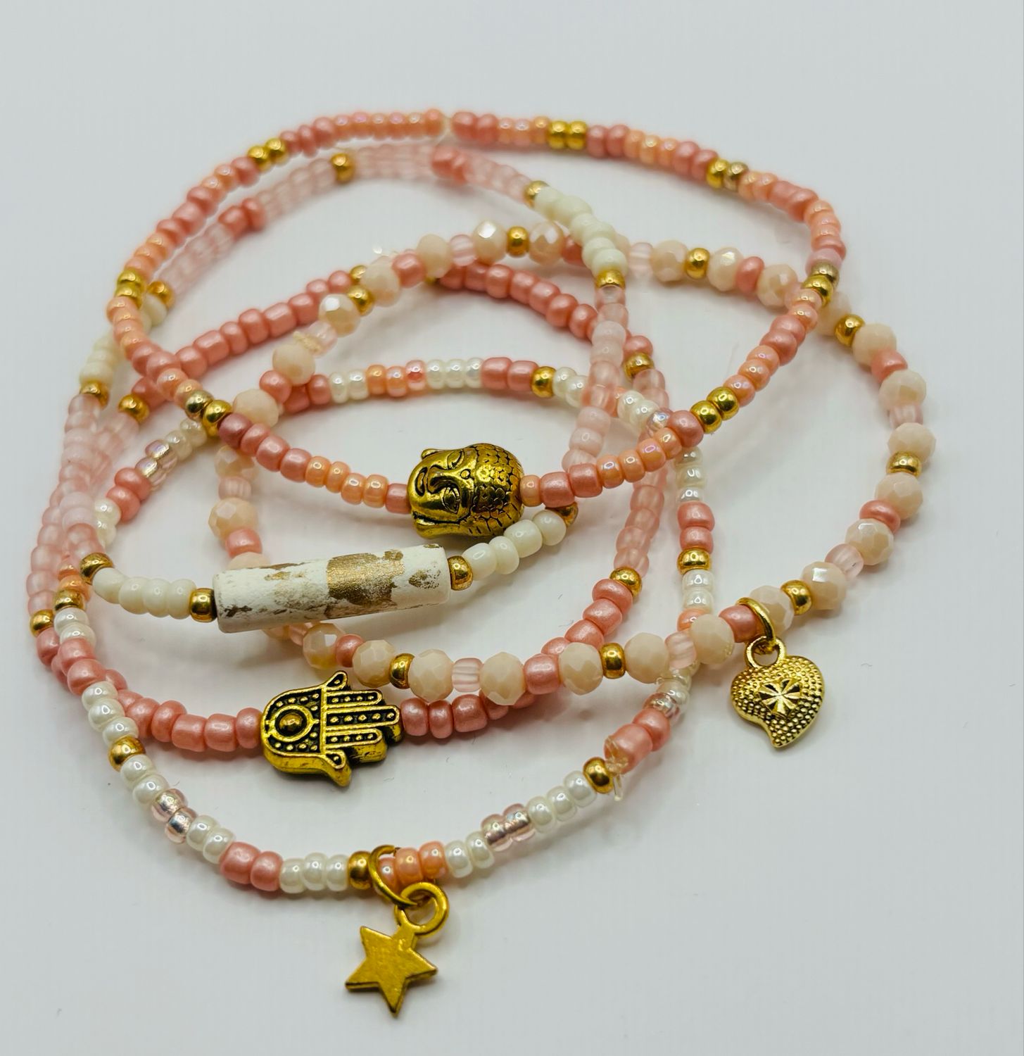 Armbandsetje Oudroze Wit