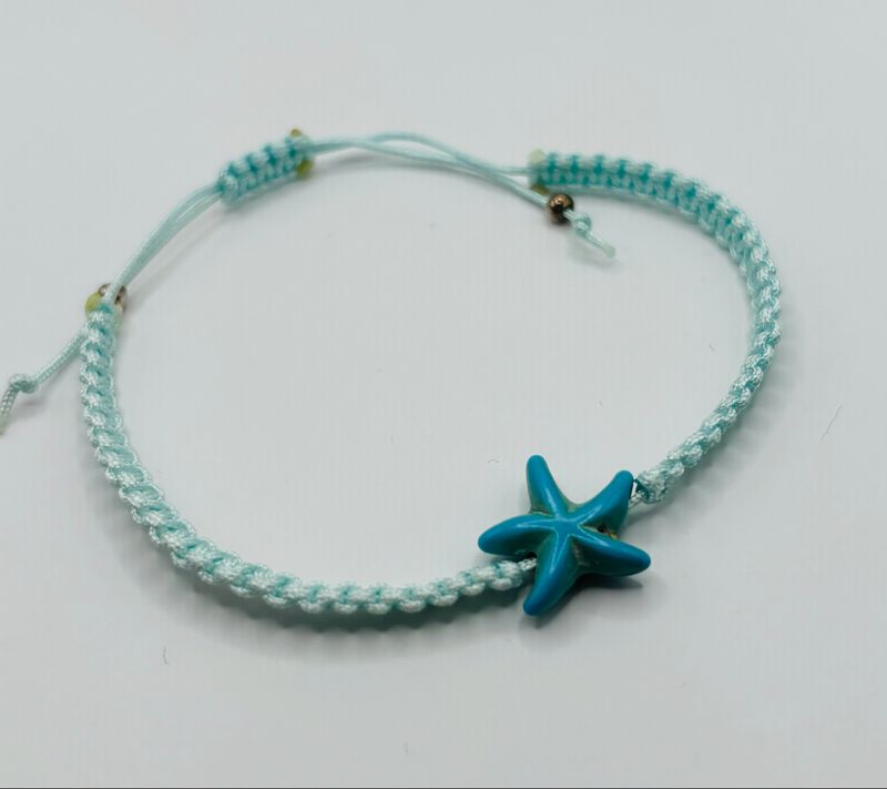 Macramé Armbandje Zeester Blauw