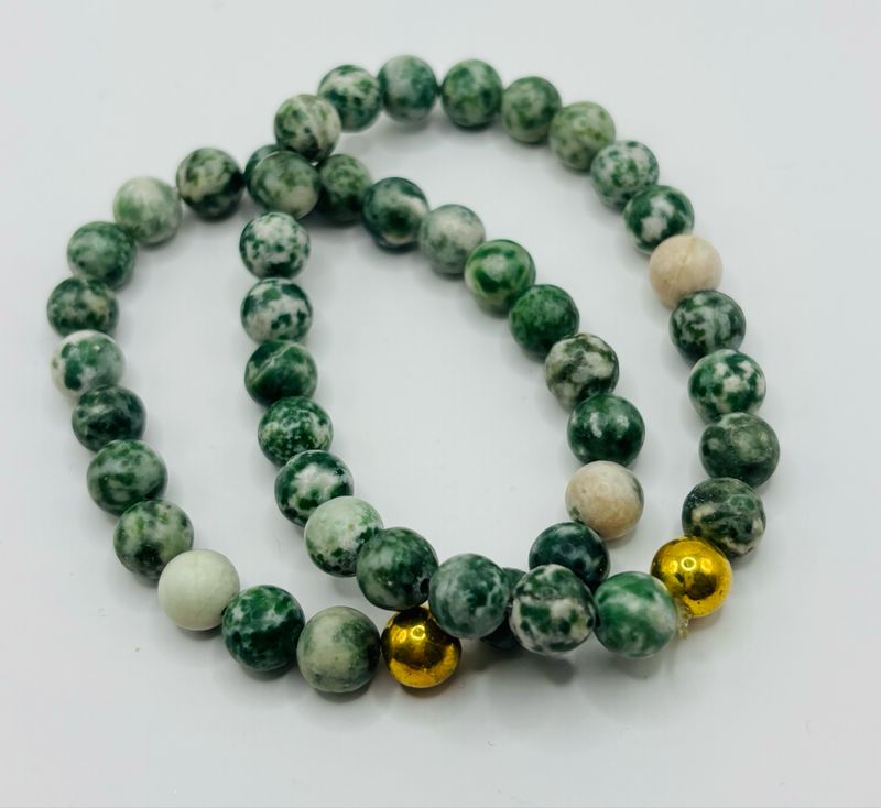 Mannenarmband groen natuursteen
