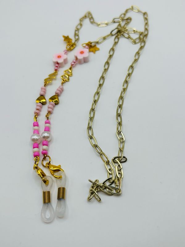 Zonnebrilkoordje Goud / Roze ? Zonnebrilkoordje Goud / Roze ?