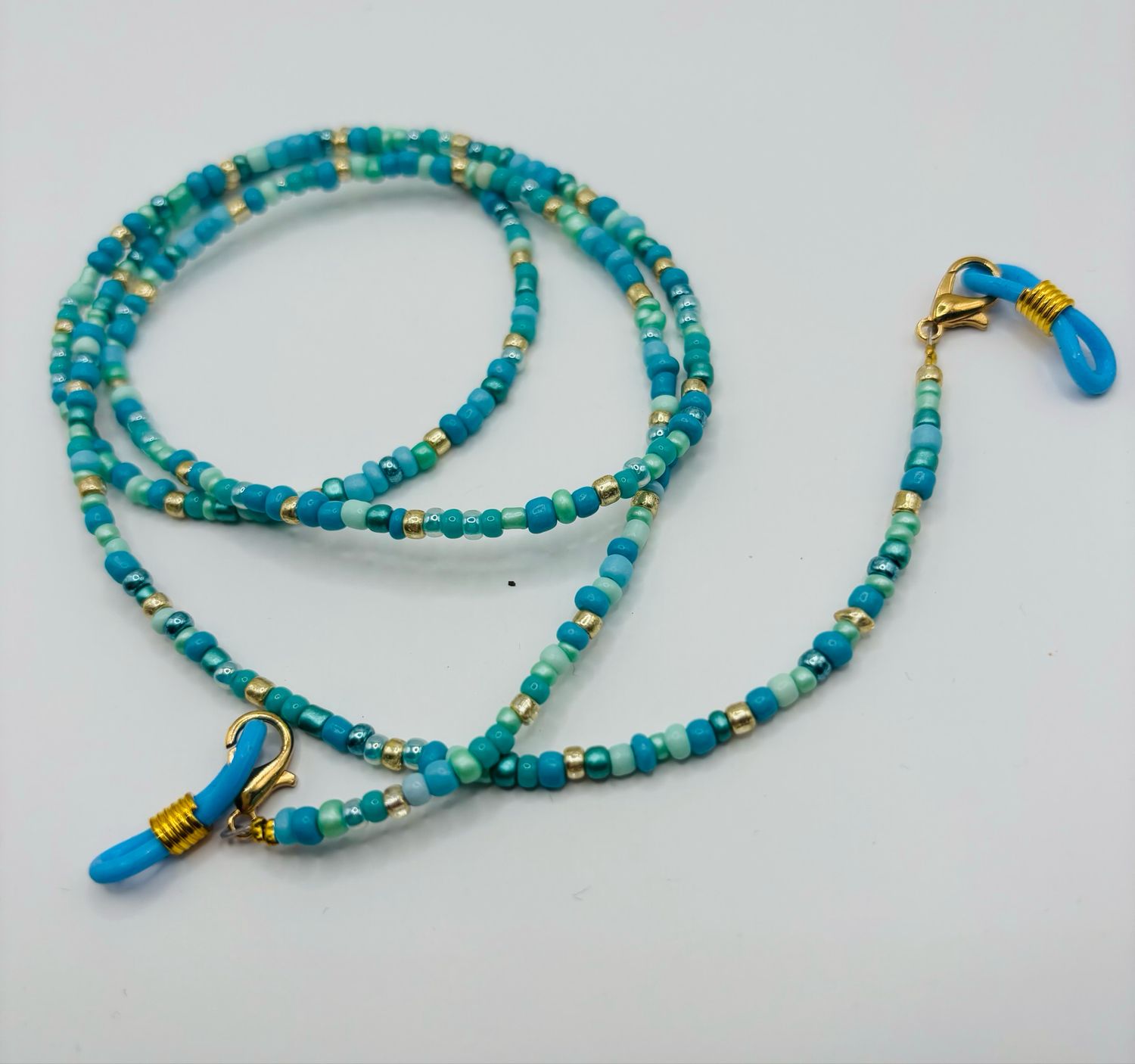 Zonnebrilkoordje Turquoise Goud