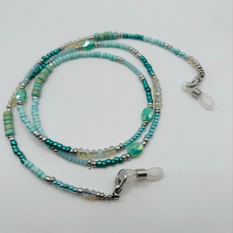 Zonnebrilkoordje Turquoise Wit