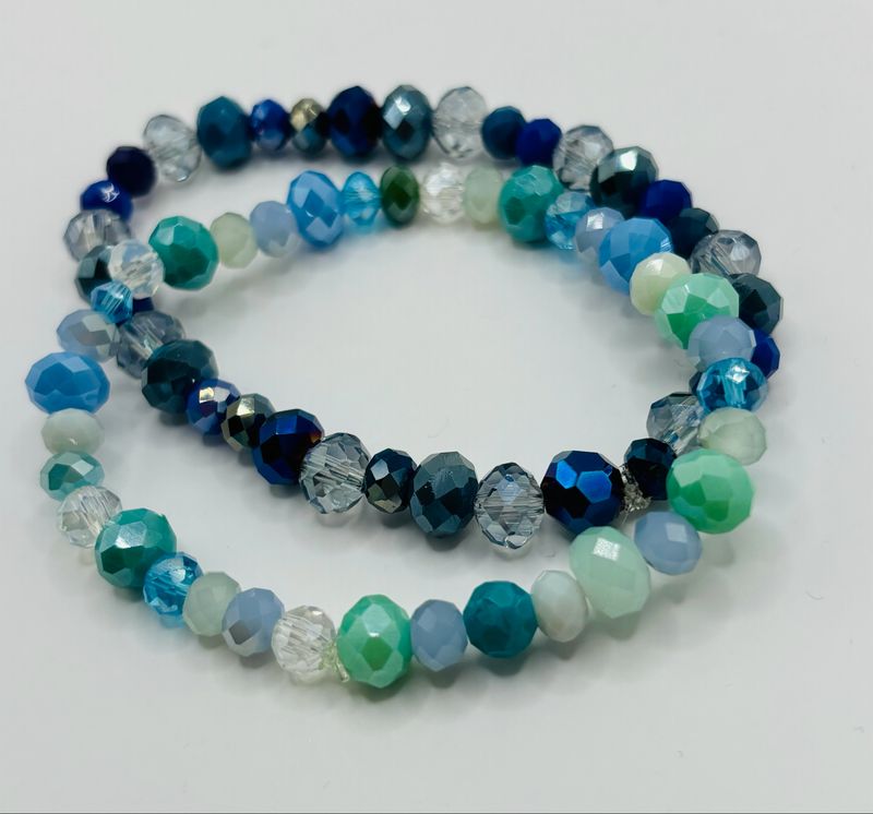 Armbandenset facet blue