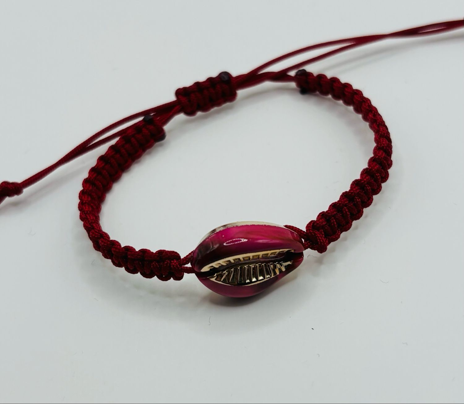 Macramé armband bordeaux