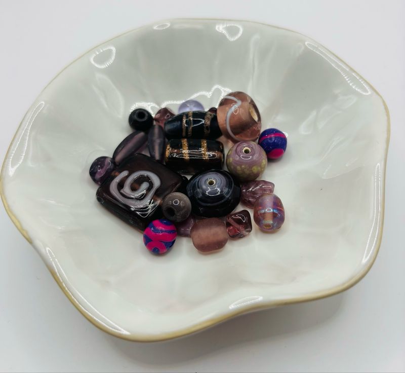 Glaskralen mix paars 75 gr