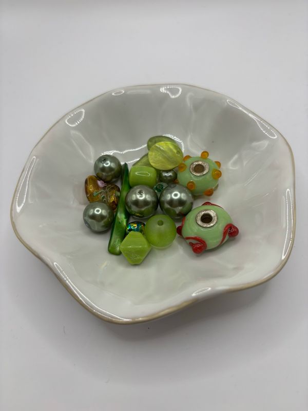Glaskralen mix groen 100gr