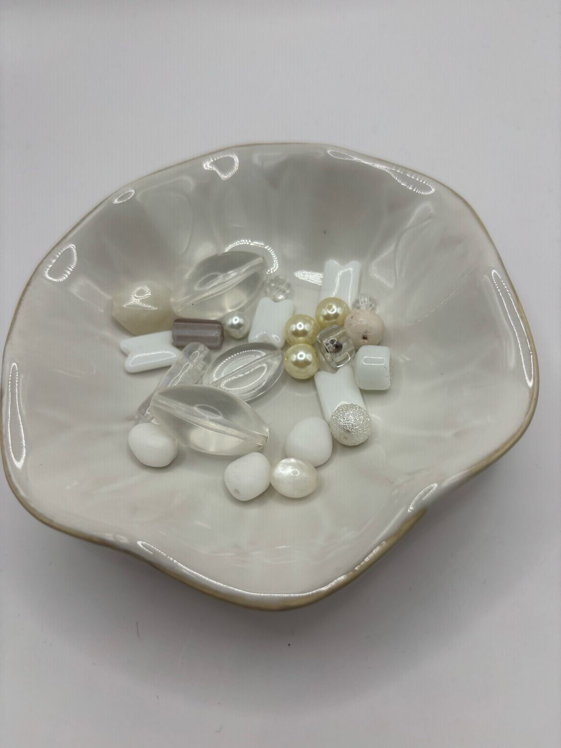 Glaskralen mix wit 75 gr