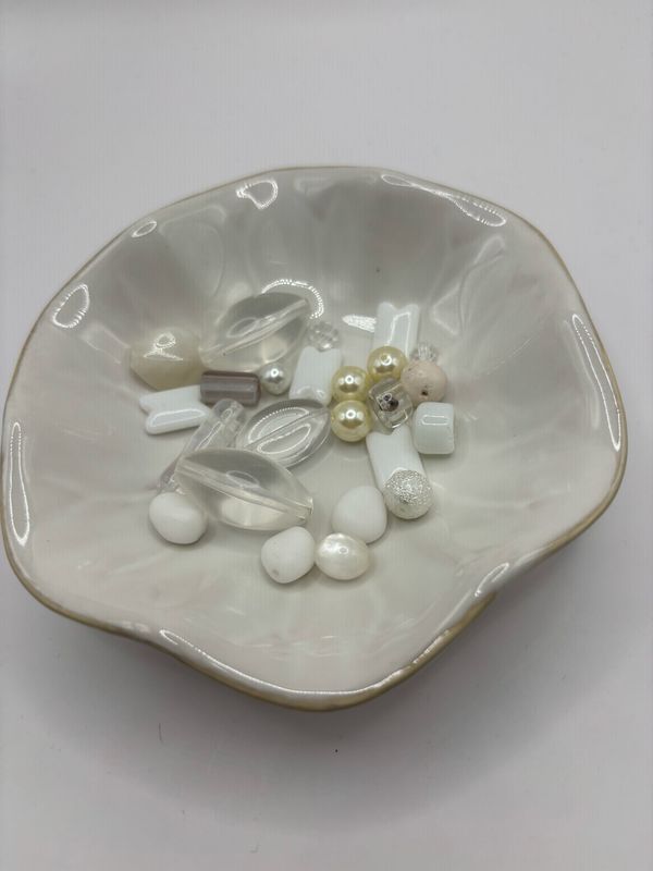 Glaskralen mix wit 75 gr