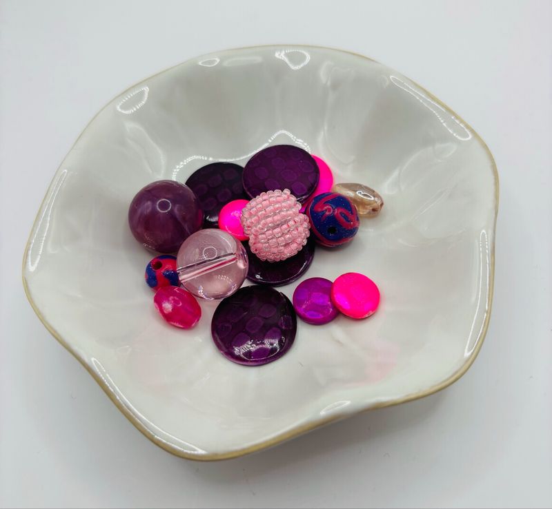 Glaskralen mix roze paars 75 gr
