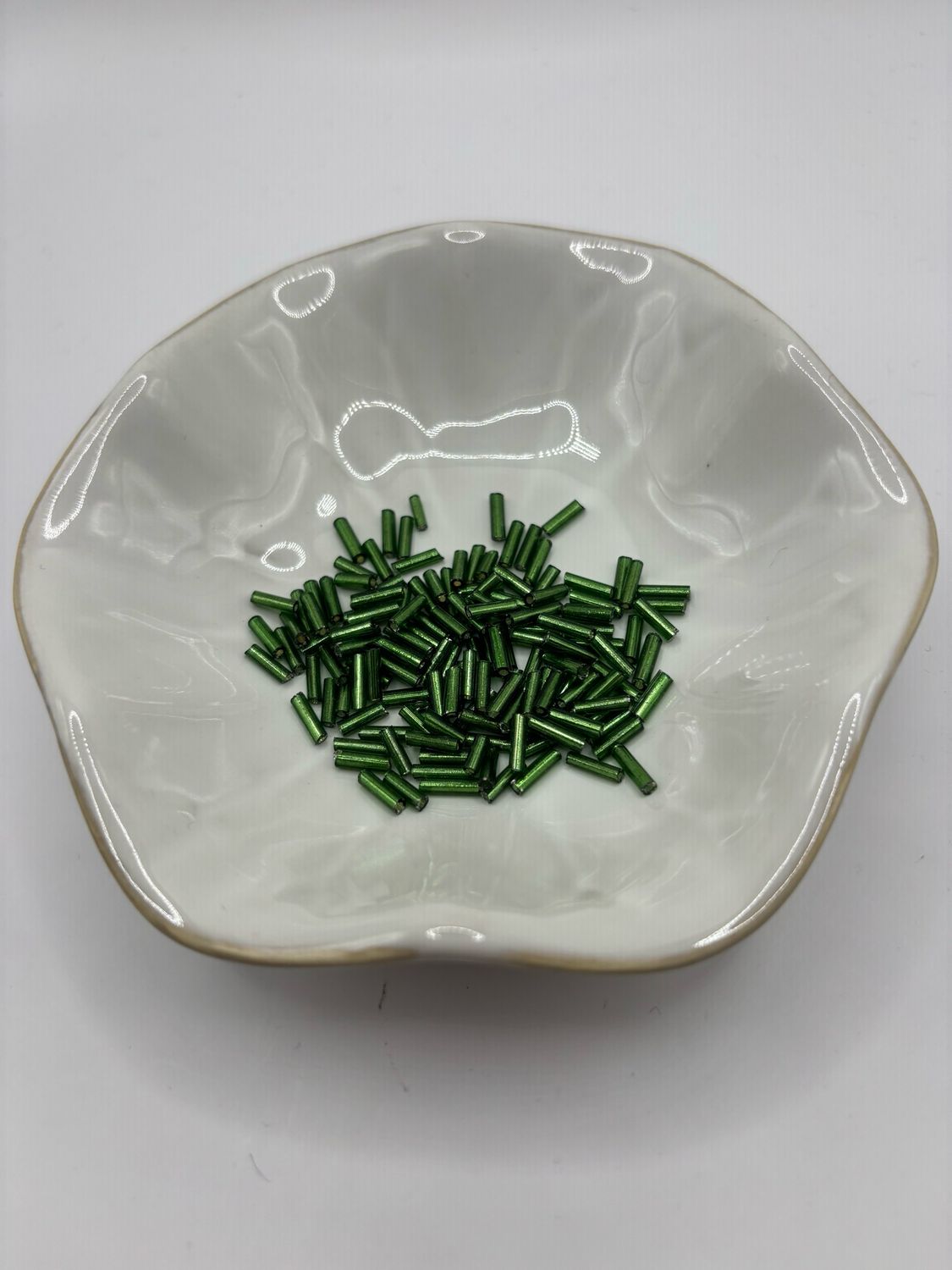 Glaskralen groen staafjes 50 gr
