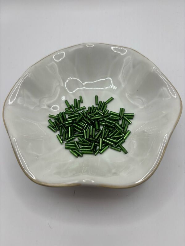 Glaskralen groen staafjes 50 gr