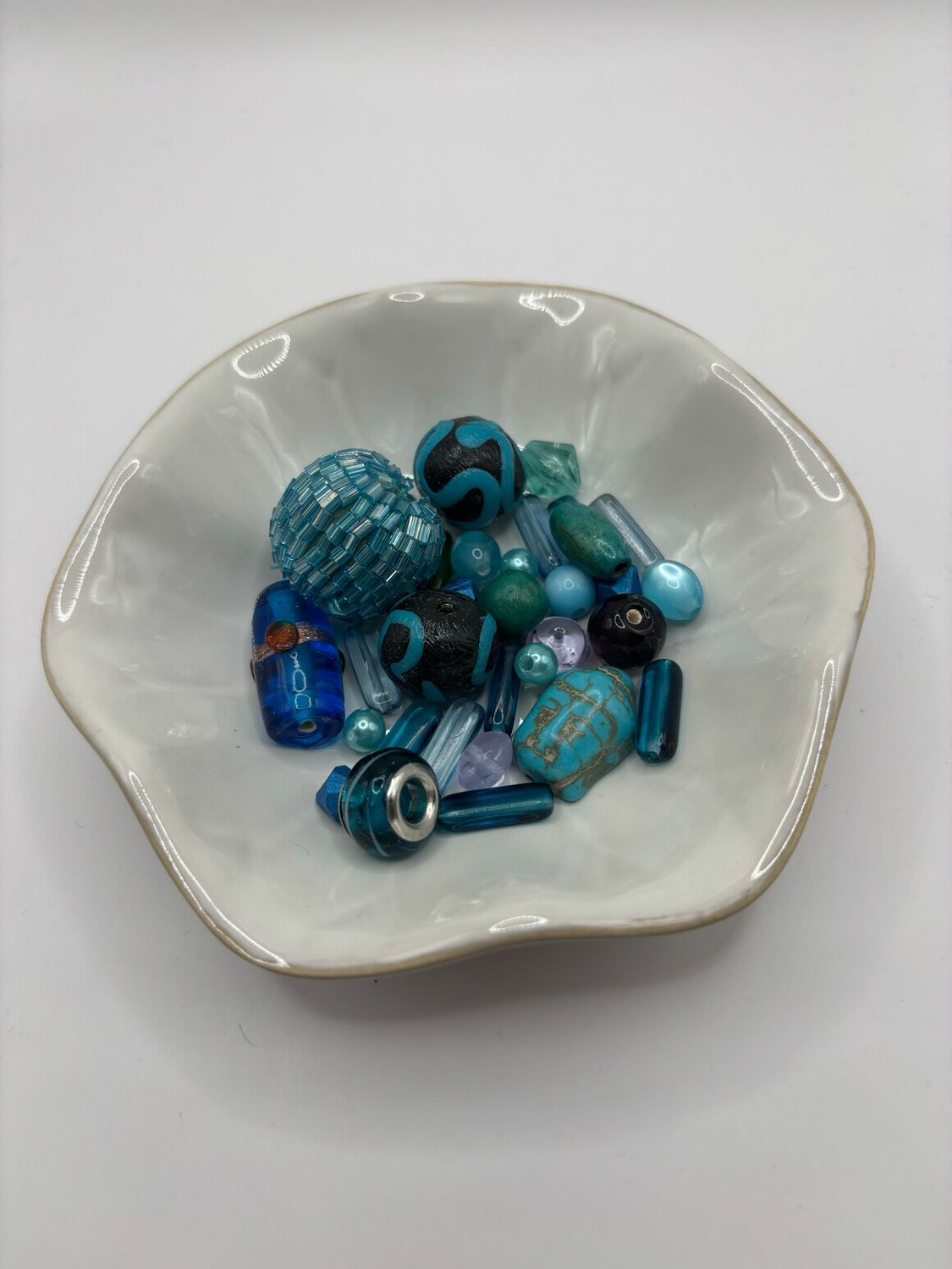 Glaskralen blauw 100gr