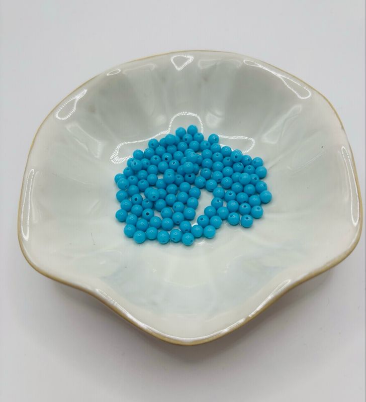Kunststof kralen rond turquoise 20 gr 5mm
