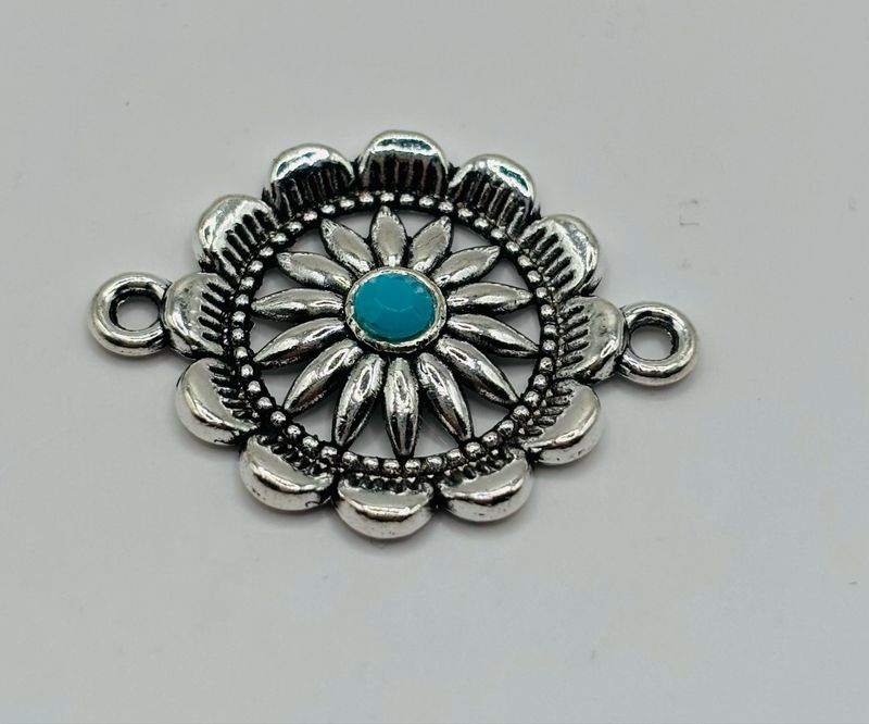 Tussenstuk zilver bloem 2,5cm