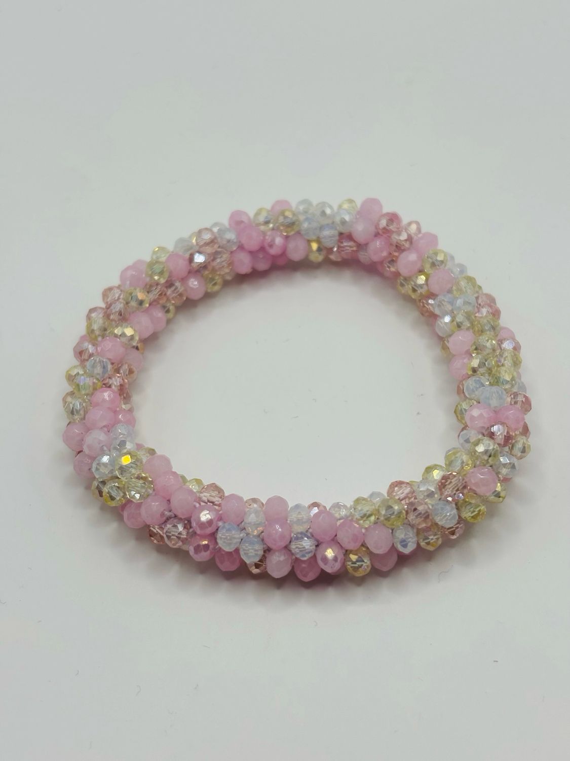 Facetarmband roze